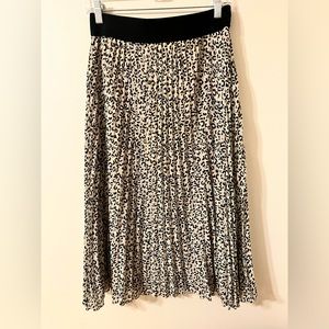 DKNY leopard pleated midi skirt